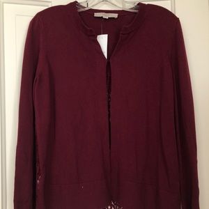 Loft cardigan lace back